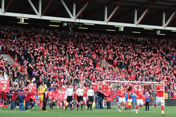 Framed Print : Bristol City Fans Unite: Waving Scarves at Ashton Gate as Team's Face Off Against West Ham United in FA Cup Fourth Round Framed Print : Bristol City Fans Unite: Waving Scarves at Ashton Gate as Team's Face Off Against West Ham United in FA Cup Fourth Round