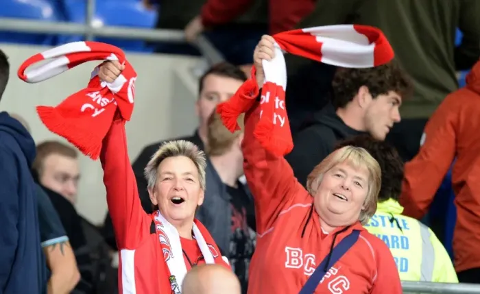 Framed Print : Bristol City Fans Unite at Cardiff City Stadium, Sky Bet Championship Match
