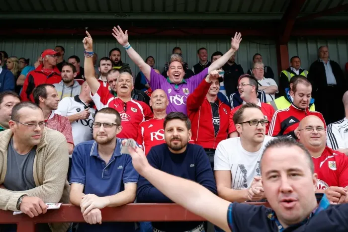 Framed Print : Bristol City Fans Unite Before Fleetwood Showdown, 2014
