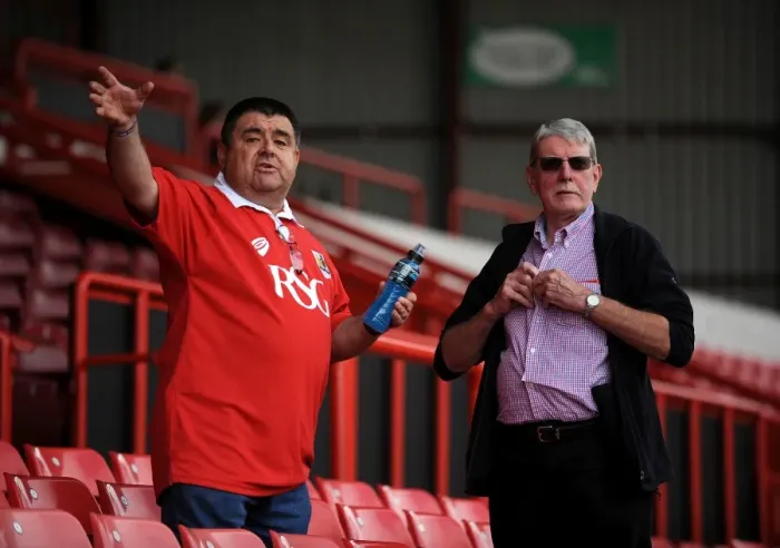 Framed Print : Bristol City Fans Unite Before Kick-Off Against Colchester United