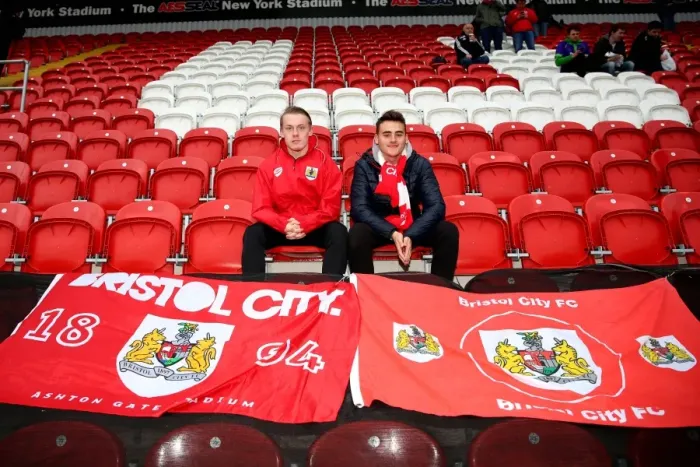 Framed Print : Bristol City Fans Unite at New York Stadium for Rotherham Match, 2015