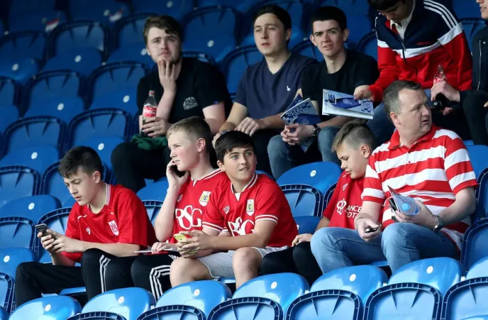 Framed Print : Bristol City Fans Unite at QPR vs. Bristol City, Sky Bet Championship (07.05.2016)