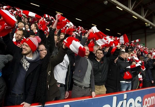 Bristol City Fans Unite in Red and White: FA Cup Fourth Round Match Against West Ham United, 2015