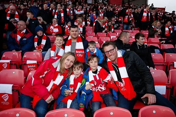 Bristol City Fans Unite: A Sea of Scarves at Ashton Gate Stadium before the FA Cup Match against West Ham United