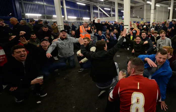 Framed Print : Bristol City Fans Unite: A Sea of Scarves at Cardiff City Stadium