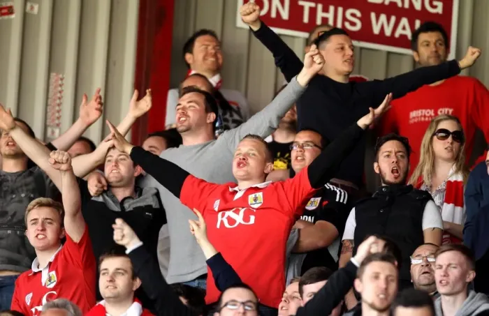 Framed Print : Bristol City Fans Unite in Song Before Kick-Off against Coventry City