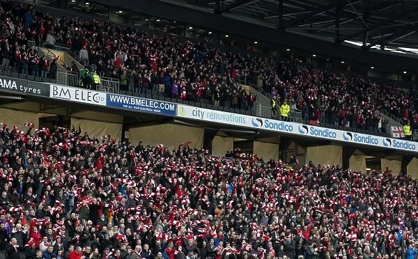 Bristol City Fans United: A Sea of Scarves at MK Dons Match, February 2015