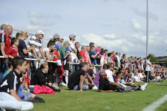 Framed Print : Bristol City Fans Watching Pre-Season Match against Portishead Town, July 2014 Framed Print : Bristol City Fans Watching Pre-Season Match against Portishead Town, July 2014