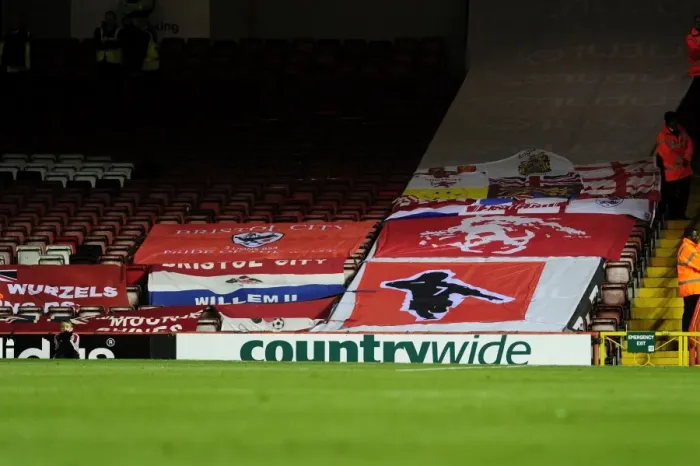 Framed Print : Bristol City Fans Waving Flags in the Wedlock Stand during Bristol City vs Shrewsbury Town Match at Ashton Gate, 2013 Framed Print : Bristol City Fans Waving Flags in the Wedlock Stand during Bristol City vs Shrewsbury Town Match at Ashton Gate, 2013