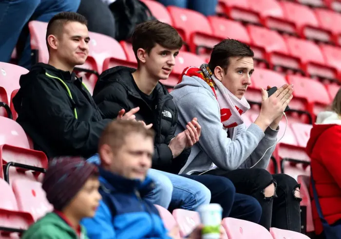Framed Print : Bristol City Fans at Wigan Athletic vs. Bristol City Championship Match, 11 / 03 / 2017