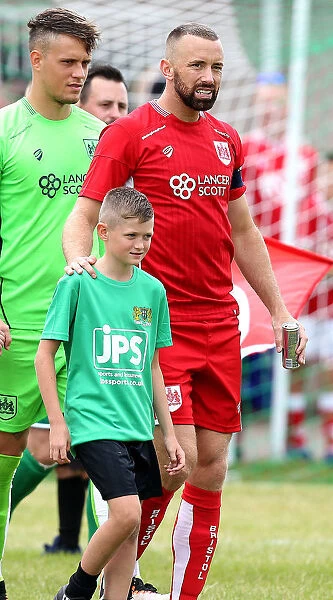 Bristol City FC: Aaron Wilbraham and Mascot Lead Team Out in Preseason Friendly Against Hengrove Athletic