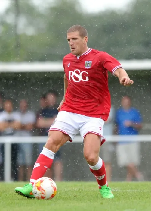 Framed Print : Bristol City FC: Adam El-Abd in Pre-Season Action at Brislington Stadium (July 2015)