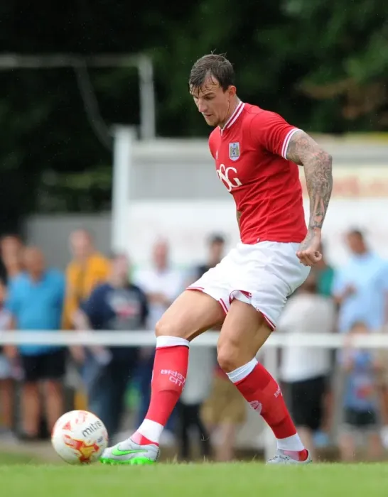 Framed Print : Bristol City FC: Aden Flint in Pre-Season Action at Brislington Stadium, 2015 Framed Print : Bristol City FC: Aden Flint in Pre-Season Action at Brislington Stadium, 2015