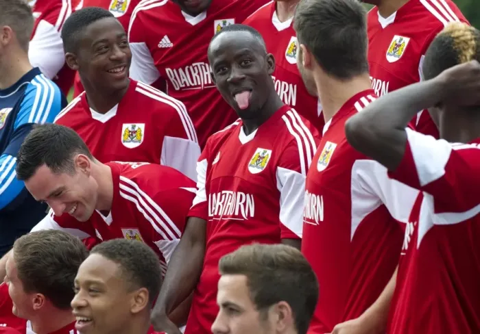 Framed Print : Bristol City FC: Albert Adomah's Unique Expression at 2013 Team Photo Shoot