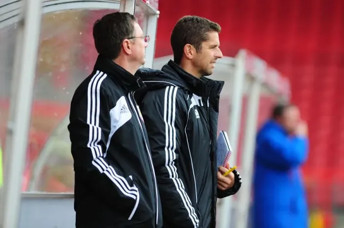 Framed Print : Bristol City FC: Alex Russell and Willie McStay Oversee U21s Training Session vs Ipswich Town, 24 / 09 / 2012