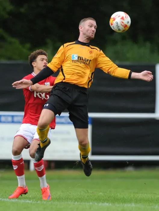 Framed Print : Bristol City FC: Ash Harper in Action at Pre-Season Friendly, July 2015