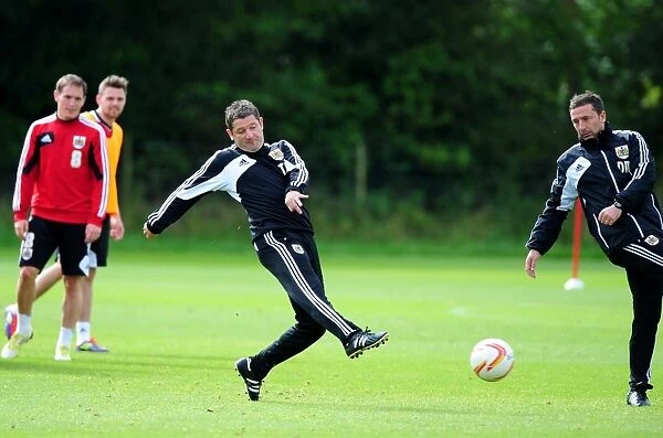 Bristol City FC: Assistant Manager Tony Docherty Conducts Training Session