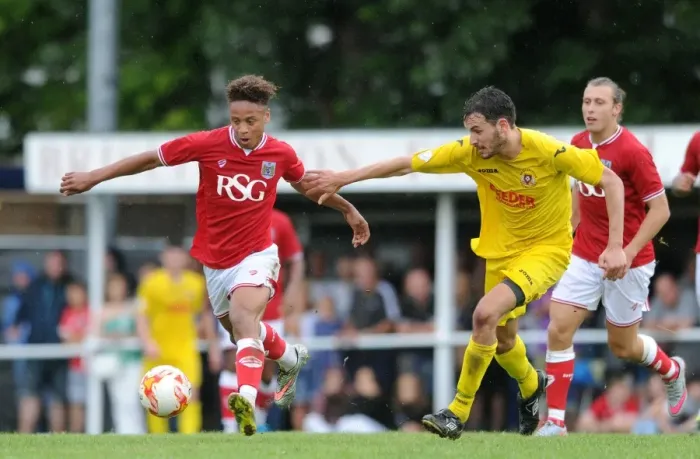 Framed Print : Bristol City FC: Bobby Reid vs Jason Llama - Intense Pre-Season Clash at Brislington Stadium (July 2015) Framed Print : Bristol City FC: Bobby Reid vs Jason Llama - Intense Pre-Season Clash at Brislington Stadium (July 2015)