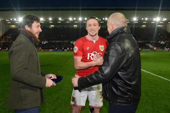 Framed Print : Bristol City FC: Celebrating the Man of the Match vs. Middlesbrough (16 / 01 / 2016) Framed Print : Bristol City FC: Celebrating the Man of the Match vs. Middlesbrough (16 / 01 / 2016)