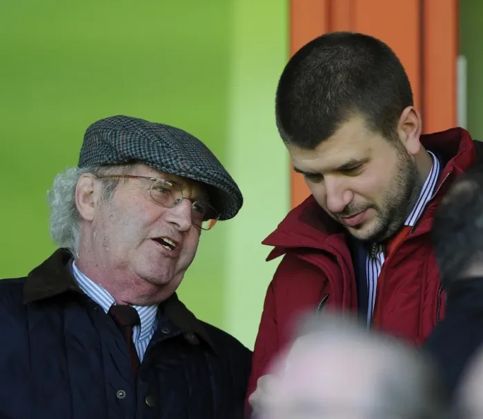 Framed Print : Bristol City FC: Chairman Keith Dawe and Vice Chairman Jon Lansdown at Walsall's Banks Stadium (12 / 04 / 2014) Framed Print : Bristol City FC: Chairman Keith Dawe and Vice Chairman Jon Lansdown at Walsall's Banks Stadium (12 / 04 / 2014)