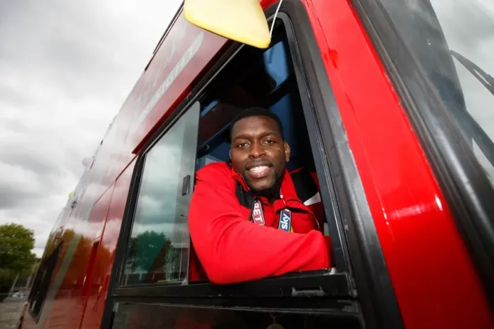 Framed Print : Bristol City FC: Champions Parade - Jay Emmanuel-Thomas Leads the Triumphant Team Bus Framed Print : Bristol City FC: Champions Parade - Jay Emmanuel-Thomas Leads the Triumphant Team Bus