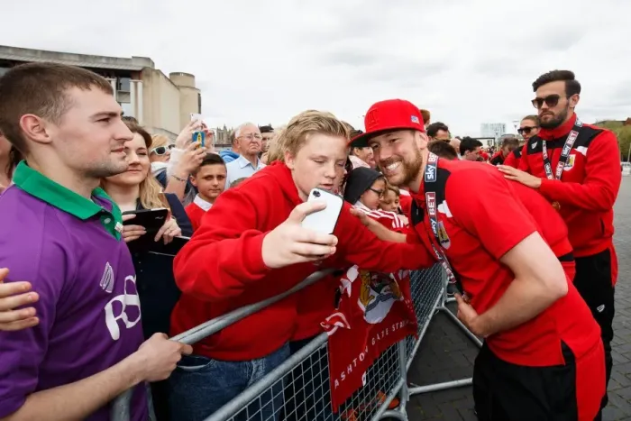 Framed Print : Bristol City FC: Champions Parade - Scott Wagstaff Amidst the Triumphant Crowds Framed Print : Bristol City FC: Champions Parade - Scott Wagstaff Amidst the Triumphant Crowds