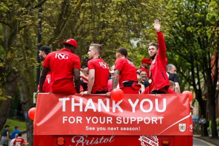 Framed Print : Bristol City FC: Champions Parade - Wes Burns Celebrates Promotion to Championship Framed Print : Bristol City FC: Champions Parade - Wes Burns Celebrates Promotion to Championship