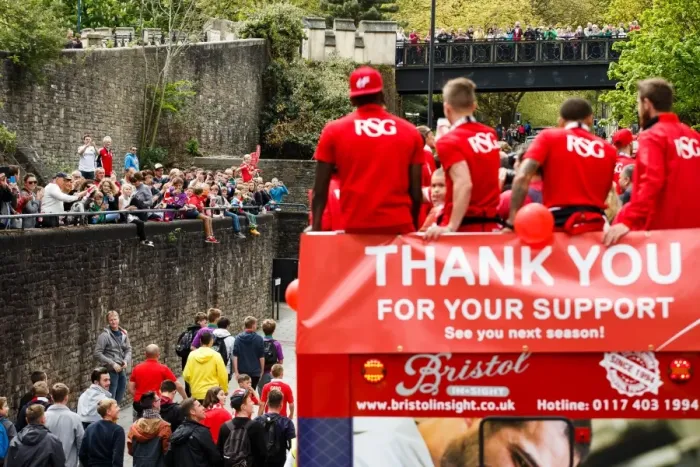 Framed Print : Bristol City FC: Champions Triumph - Open Top Bus Parade Celebrating League 1 and Johnstones Paint Trophy Victories Framed Print : Bristol City FC: Champions Triumph - Open Top Bus Parade Celebrating League 1 and Johnstones Paint Trophy Victories