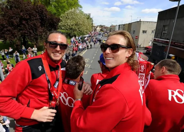 Framed Print : Bristol City FC Champions: Triumphant Bus Parade (May 2015)