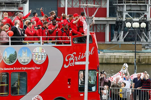 Bristol City FC Champions: Triumphant Players Arrival at the Victory Parade - League 1 and Johnstones Paint Trophy