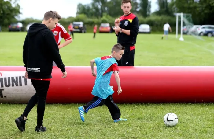 Framed Print : Bristol City FC: Community Foundation Engages Fans at Hengrove Athletic Pre-Season Friendly