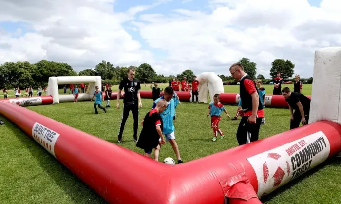 Framed Print : Bristol City FC: Community Foundation Engages Fans at Pre-Season Friendly vs Hengrove Athletic