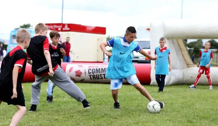 Framed Print : Bristol City FC: Community Foundation Engages Fans at Pre-Season Friendly vs Hengrove Athletic