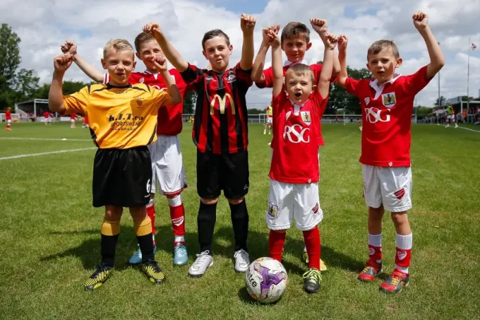 Framed Print : Bristol City FC: Community Trust Mascots Gather before Pre-Season Match at Brislington Stadium Framed Print : Bristol City FC: Community Trust Mascots Gather before Pre-Season Match at Brislington Stadium