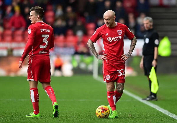 Bristol City FC: David Cotterill and Joe Bryan in Action at Ashton Gate during Sky Bet Championship Match against Rotherham United (February 4, 2017)