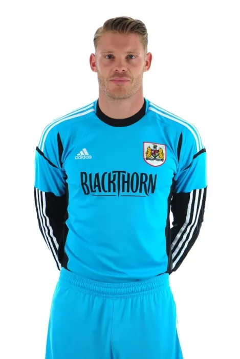 Framed Print : Bristol City FC: Dean Gerken's Focused Expression during Pre-Season Training at Ashton Gate Stadium