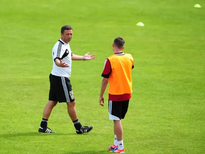Framed Print : Bristol City FC: Derek McInnes Conferring with Joe Edwards during Pre-Season Training, July 2012 Framed Print : Bristol City FC: Derek McInnes Conferring with Joe Edwards during Pre-Season Training, July 2012