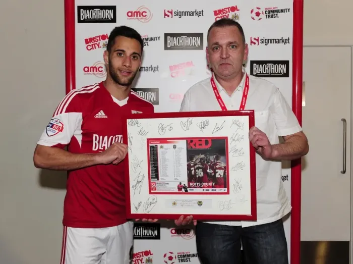 Framed Print : Bristol City FC: Dougie Allward's Shot - Man of the Match Triumph vs. Notts County (April 18, 2014) Framed Print : Bristol City FC: Dougie Allward's Shot - Man of the Match Triumph vs. Notts County (April 18, 2014)