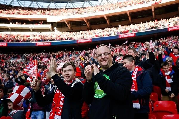 Bristol City FC: Euphoric Fans Celebrate Second Goal at Wembley Stadium during Johnstones Paint Trophy Final against Walsall
