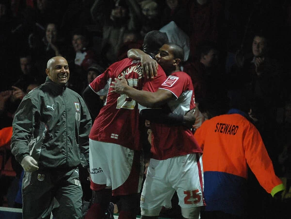 Bristol City FC: Euphoric Team Celebration after Victory over Watford