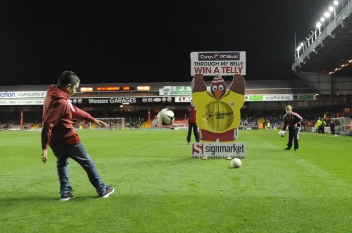 Framed Print : Bristol City FC: Exciting Belly Contest at Ashton Gate - Fans Compete to Win a TV at Bristol City vs Shrewsbury Town, September 13, 2013 Framed Print : Bristol City FC: Exciting Belly Contest at Ashton Gate - Fans Compete to Win a TV at Bristol City vs Shrewsbury Town, September 13, 2013