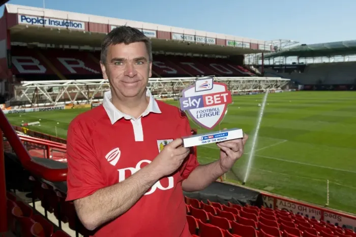 Framed Print : Bristol City FC Fan Jerry Tocknell Named Sky Bet League One Fan of the Month Framed Print : Bristol City FC Fan Jerry Tocknell Named Sky Bet League One Fan of the Month
