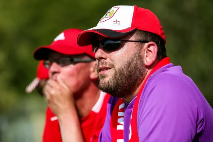 Framed Print : Bristol City FC Fans in Action: Pre-season Friendly Against Bristol Manor Farm, 2017 Framed Print : Bristol City FC Fans in Action: Pre-season Friendly Against Bristol Manor Farm, 2017