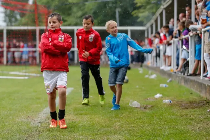 Framed Print : Bristol City FC: Fans Engage in Pre-Season Community Match at Brislington Stadium Framed Print : Bristol City FC: Fans Engage in Pre-Season Community Match at Brislington Stadium