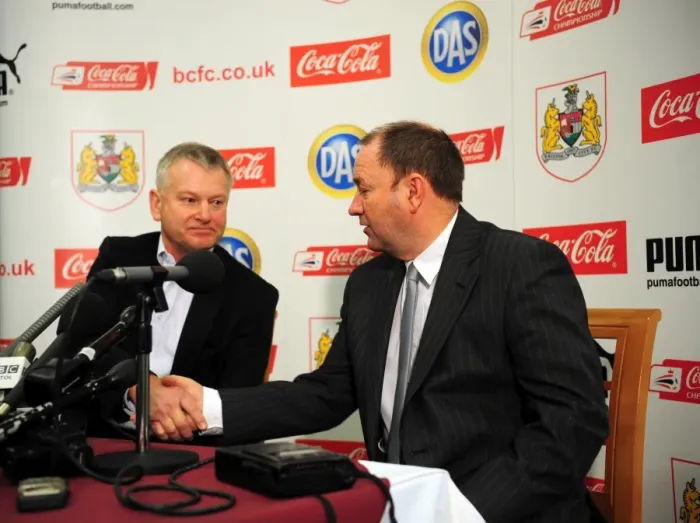 Framed Print : Bristol City FC: Farewell Handshake - Gary Johnson and Steve Lansdown, 18 / 03 / 2010 Framed Print : Bristol City FC: Farewell Handshake - Gary Johnson and Steve Lansdown, 18 / 03 / 2010