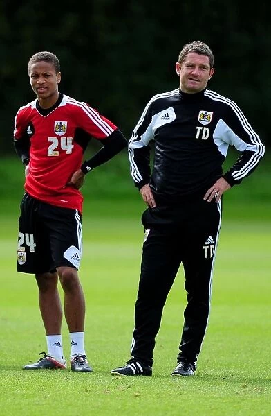 Bristol City FC: Focus on Football - Docherty and Reid in Deep Training Concentration