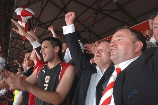 Bristol City FC: Gary Johnson and Steve Lansdown Celebrate Promotion to Championship