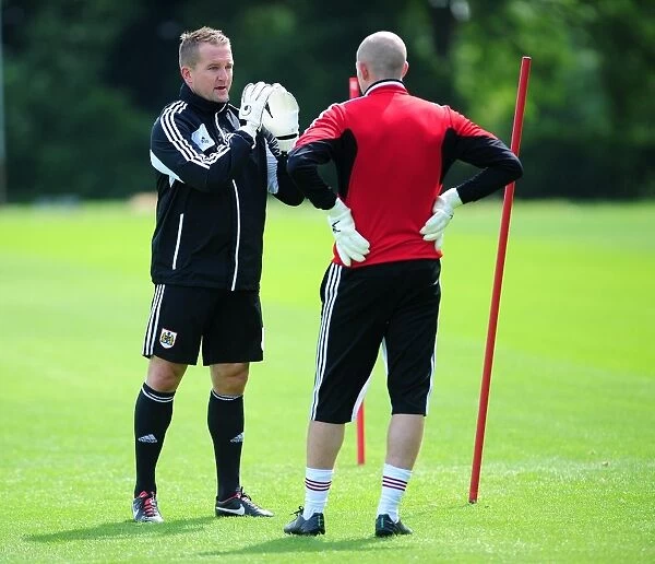 Bristol City FC: Goalkeepers Lee Kendall and Frank Fielding in Pre-Season Training
