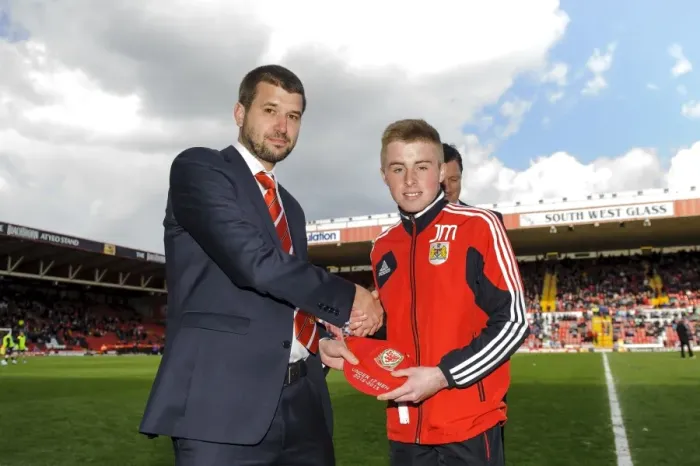 Framed Print : Bristol City FC: Honoring Young Talents with Wales Age Group Caps at Ashton Gate, April 2013