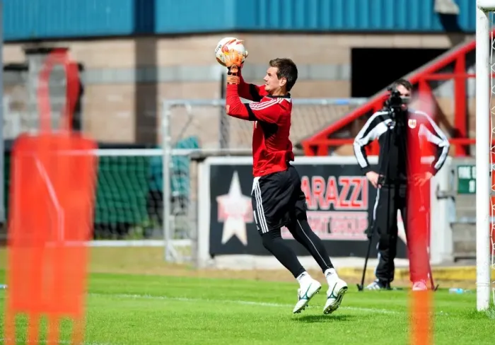 Framed Print : Bristol City FC: Intense Pre-Season Training with Tom Heaton